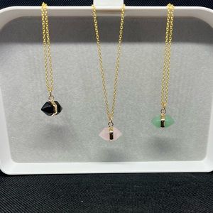 Black Onyx Natural Stone Double Headed Pendant Necklace.